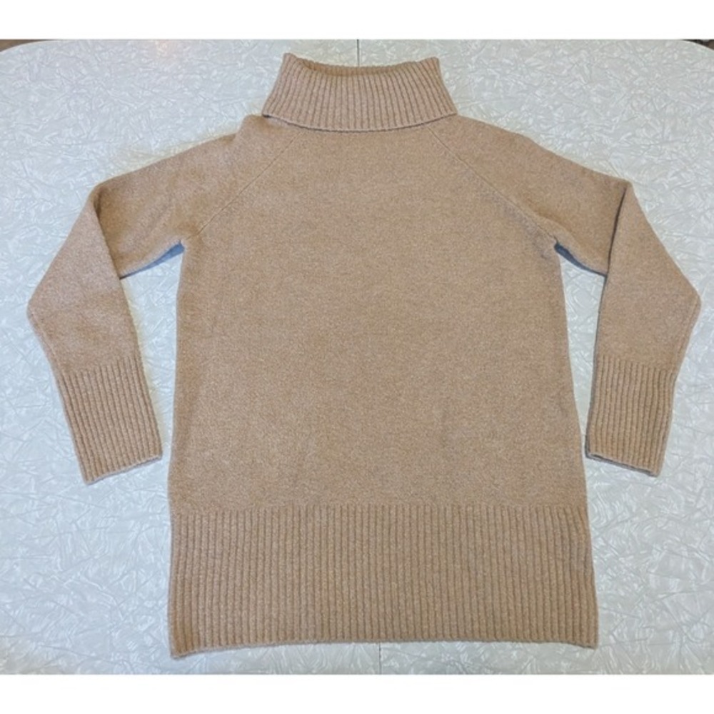 NWT Good Threads Wool Blend Camel Tan Boucle Turtleneck Sweater Size Small‎